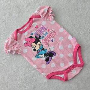 Disney Pink and White Minnie Mouse Bodysuit